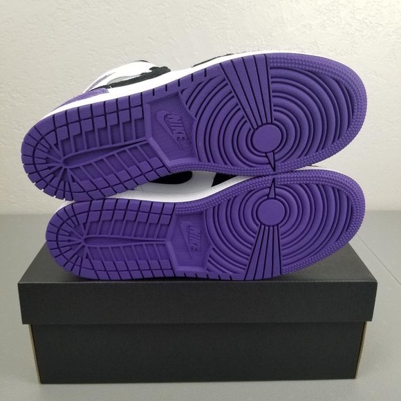Nike Air Jordan 1 Mid SE GS White Court Purple - Picture 2 of 6